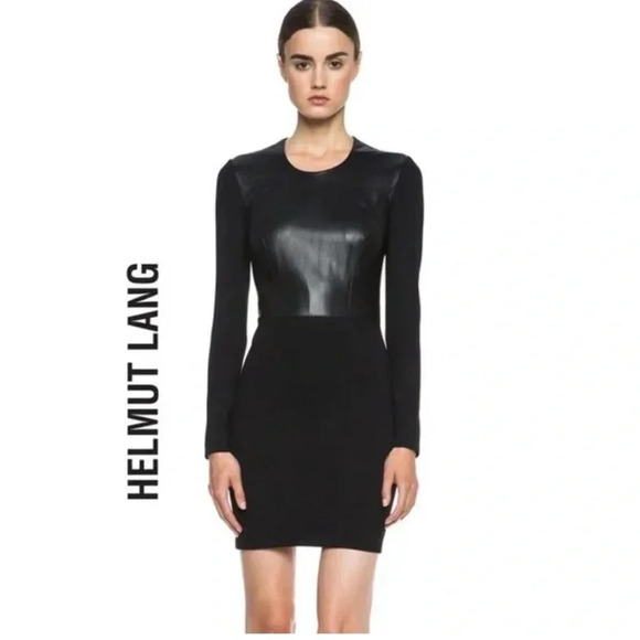 Helmut lang leather dress size P